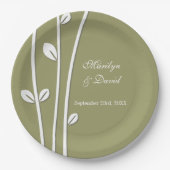 Verlassene weiße Zweige Pappteller (Vorderseite)