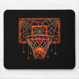 Verlassener Basketball Halloween Spinnennetz Netz Mousepad