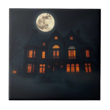 Verlassener gotischer Herrensitz Halloween Keramik