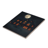 Verlassener gotischer Herrensitz Halloween Keramik Fliese (Seite)