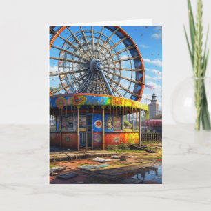 Verlassener Jahrmarkt Leerer Riesenrad Karte