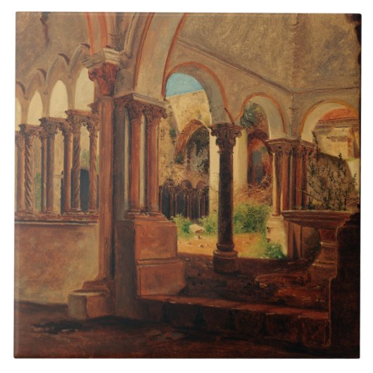 Verlassener Klosterhof Fliese (Vorderseite)