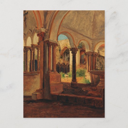 Verlassener Klosterhof Postkarte (Vorderseite)