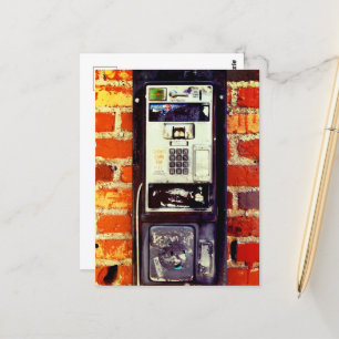 Verlassener Münzfernsprecher Postkarte