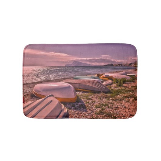Verlassener Strand der Ruderboot-| L'Olla, Altea Badematte (Vorderseite)