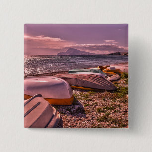 Verlassener Strand der Ruderboot- L'Olla, Altea Button