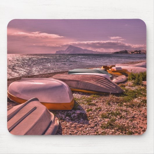 Verlassener Strand der Ruderboot-| L'Olla, Altea Mousepad (Vorne)