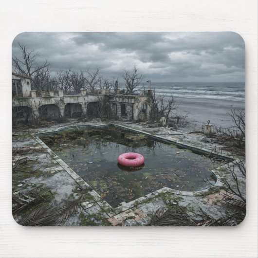 Verlassener Strandpool – Unheimliche Liminal-Lands Mousepad (Vorne)