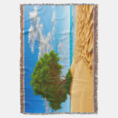 Verlassener tropischer Insel-Sandstrand Decke (Vorderseite Vertikal)