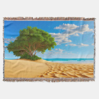 Verlassener tropischer Insel-Sandstrand Decke