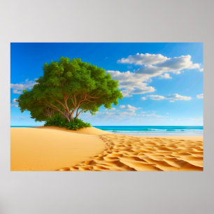 Verlassener tropischer Insel-Sandstrand Poster