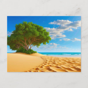 Verlassener tropischer Insel-Sandstrand Postkarte