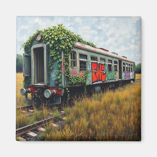 Verlassener, von Efeu und Graffiti überwachsener Z Magnet (Vorne)