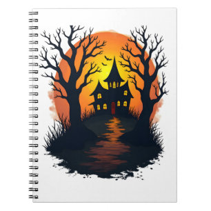 Verlassener Wald � Gruseliges Halloween-Natur-T-Sh Notizblock