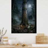 Verlassener Waldcamp Mitternacht Poster (Küche)