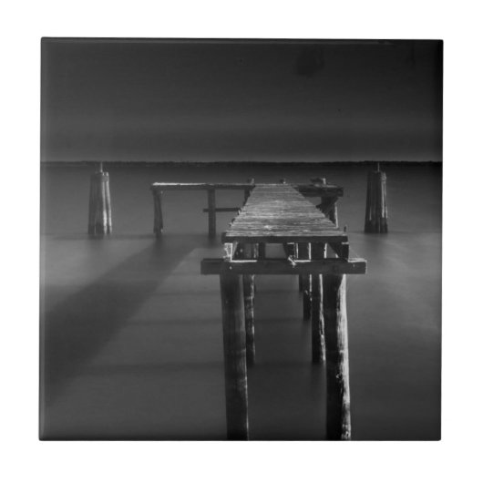 Verlassenes Dock in See Monroe Fliese (Vorderseite)