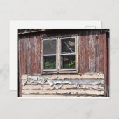 Verlassenes Haus mit Blume auf der Ansichtskarte Postkarte (Vorne/Hinten)