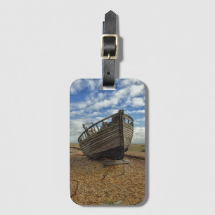 Verlassenes hölzernes Fischerboot Dungeness Gepäckanhänger