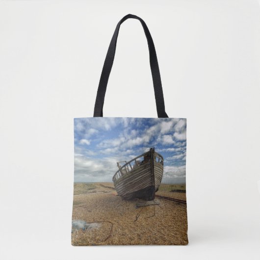 Verlassenes hölzernes Fischerboot | Dungeness Tasche (Vorderseite)