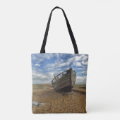 Verlassenes hölzernes Fischerboot | Dungeness Tasche (Rückseite)
