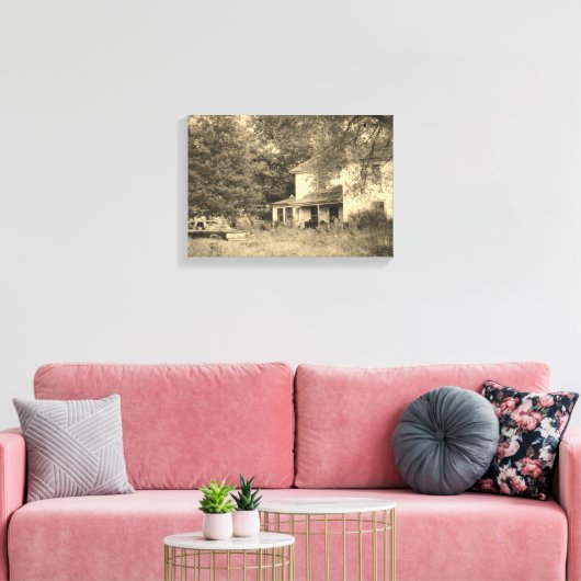 verlassenes Iowa-Haus Leinwanddruck (Insitu (Wohnzimmer))