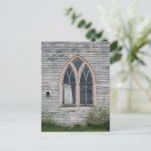 Verlassenes Kirchenfenster Postkarte (Stehend Vorderseite)