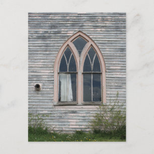 Verlassenes Kirchenfenster Postkarte