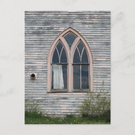 Verlassenes Kirchenfenster Postkarte (Vorderseite)