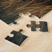 Verlassenes rotes Retro-Dreirad Puzzle (Seite)