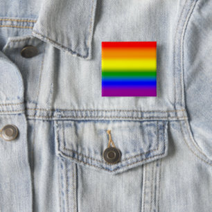Verlaufende LGBTQ+-Regenbogen-Fahne der Stolz-Bewe Button