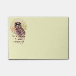 Verlegenheit der Eule nicht Ihre Post-it Klebezettel