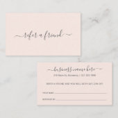 Verleih am Friend Blush Pink Schönheitssalon Elega Empfehlungskarte (Vorne/Hinten)