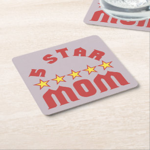 Verleihe 5 Sterne-Mama Rechteckiger Pappuntersetzer