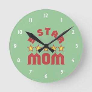 Verleihe 5 Sterne-Mama Runde Wanduhr