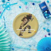 Verleihpapier-Plakat für Fun Gold Firefighter Pappteller (Party)