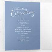 Verleihprogramm für grüne und blaue Hochzeitsfeier Dreifach-gefaltete Programmkarte (Innen Erste Seite)