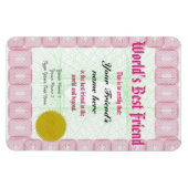 Verleihung eines Zertifikats für den besten Freund Magnet (Horizontal)