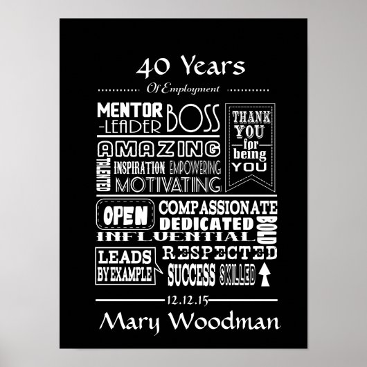 Verleihungsgeschenk für Boss-Preis für den langfri Poster (Vorne)