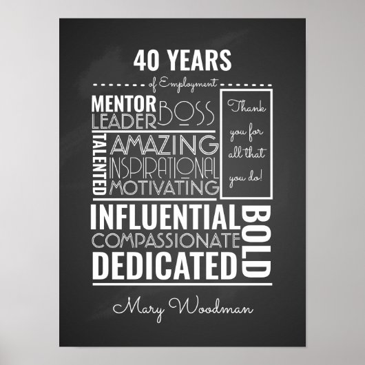 Verleihungsgeschenk für Boss-Preis für den langfri Poster (Vorne)