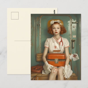 Verletzte Krankenschwester Postkarte