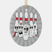 verletzter Bowling Buttone Cartoon Keramik Ornament (Rechts)