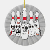 verletzter Bowling Buttone Cartoon Keramik Ornament (Hinten)