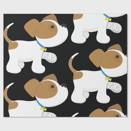 verletzter Welpen Geschenkpapier (Flach)