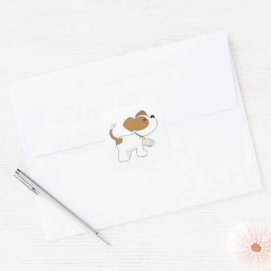 verletzter Welpen Quadratischer Aufkleber