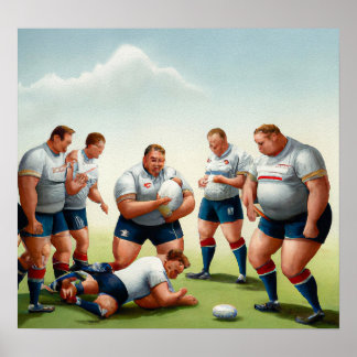 Verletzung Break - Rugby Art Print Poster
