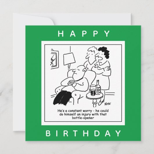 Verletzung durch einen Cartoon mit dem "Bottle Ope Karte (Vorderseite)