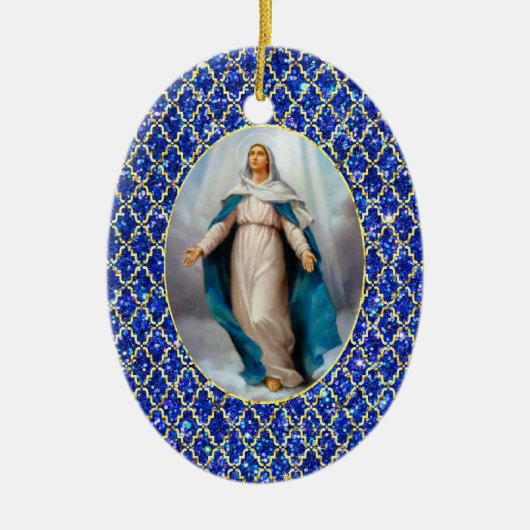Verletzungen von Virgin Mary Keramik Ornament (Vorne)