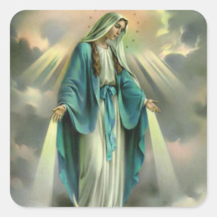 Verletzungen von Virgin Mary Quadratischer Aufkleber