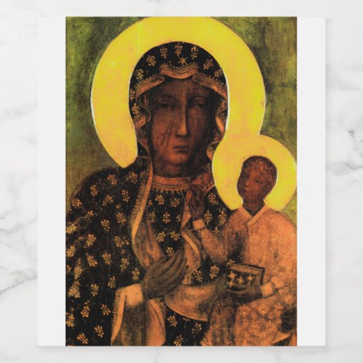 Verletzungen von Virgin Mary Weinetikett (Einzelnes Label)