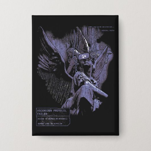 Verleugnete Szenarienansicht - Techno-Goth Streetw Button (Vorderseite)